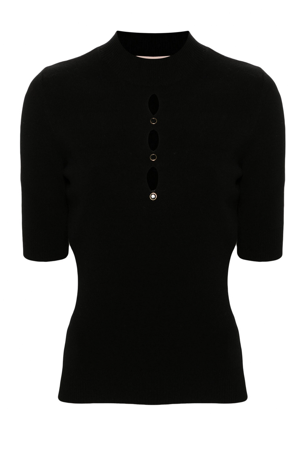 TWINSET Twinset top met cut outs en zwarte diamanten ZWART