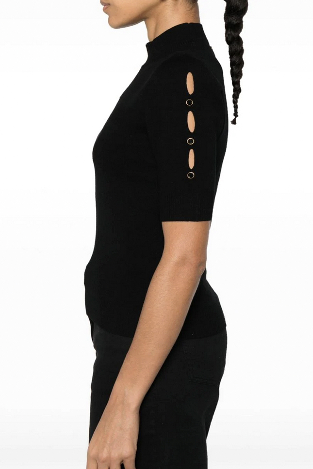 TWINSET Twinset top met cut outs en zwarte diamanten ZWART