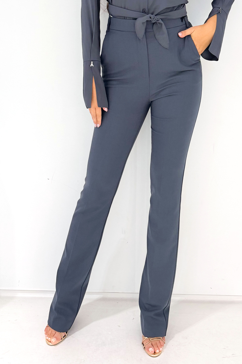 PATRIZIA PEPE Patrizia Pepe pantalon strech wol donker Grijs
