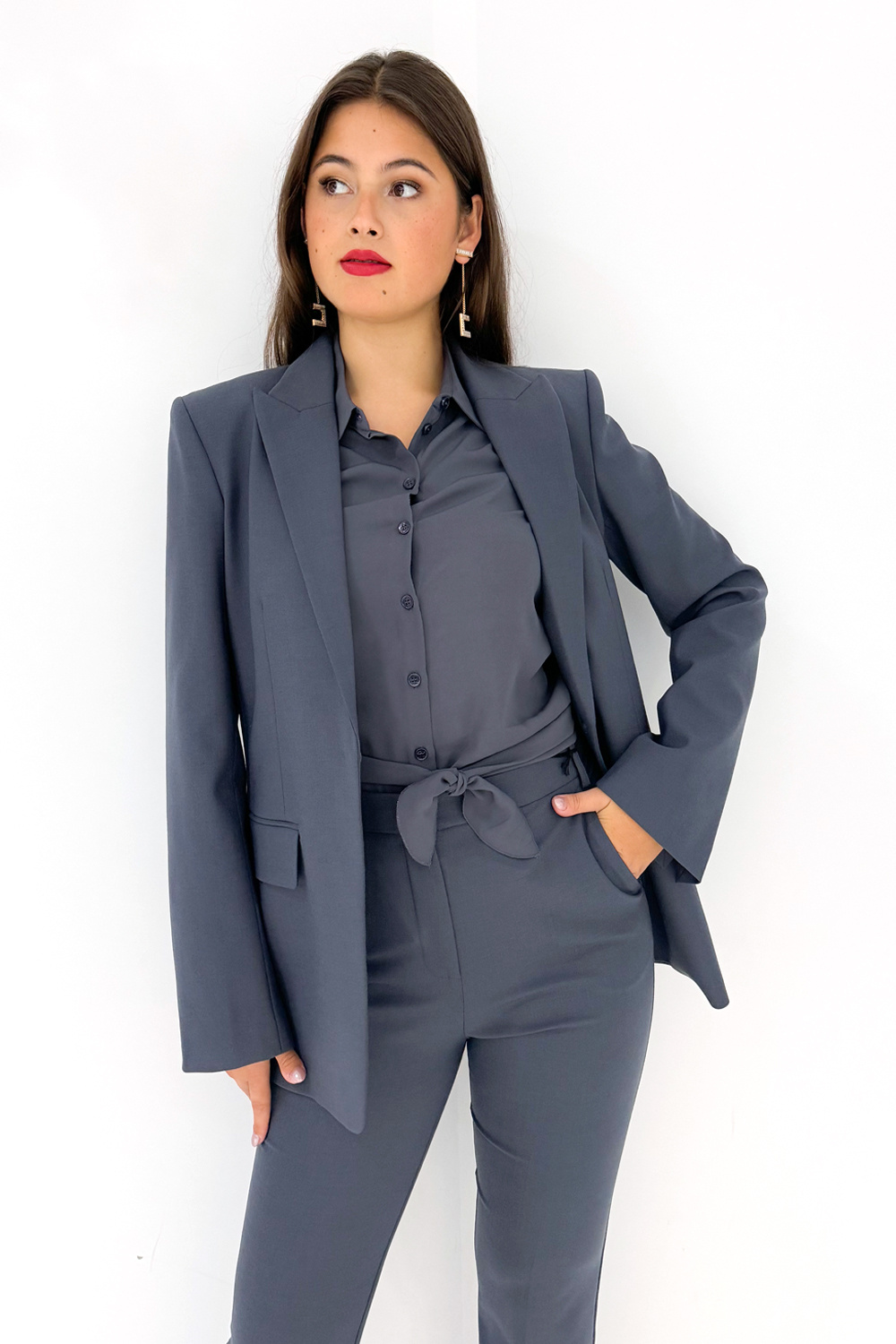 PATRIZIA PEPE Patrizia Pepe pantalon strech wol donker Grijs