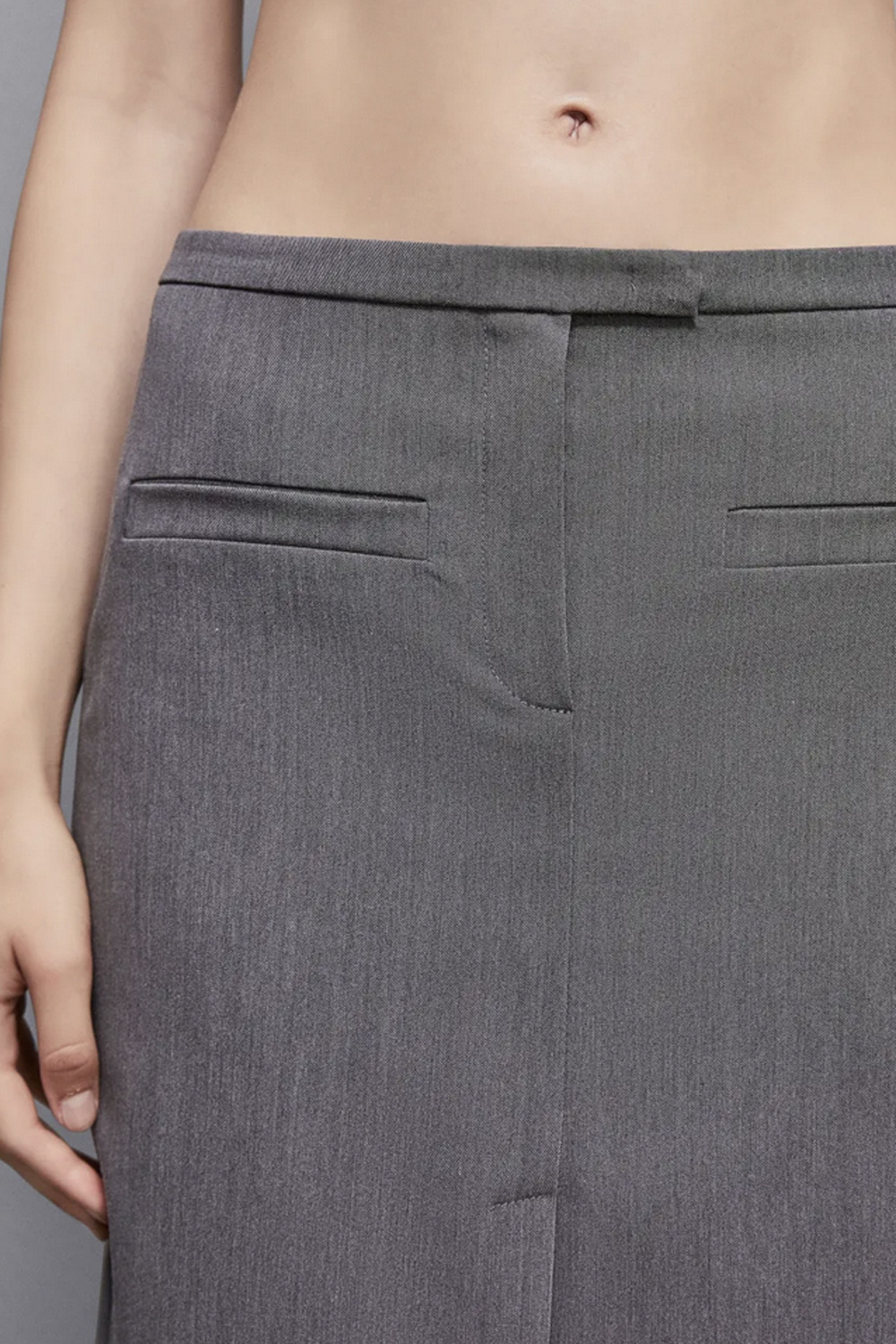 PATRIZIA PEPE Patrizia Pepe smoker skirt with front slit GREY