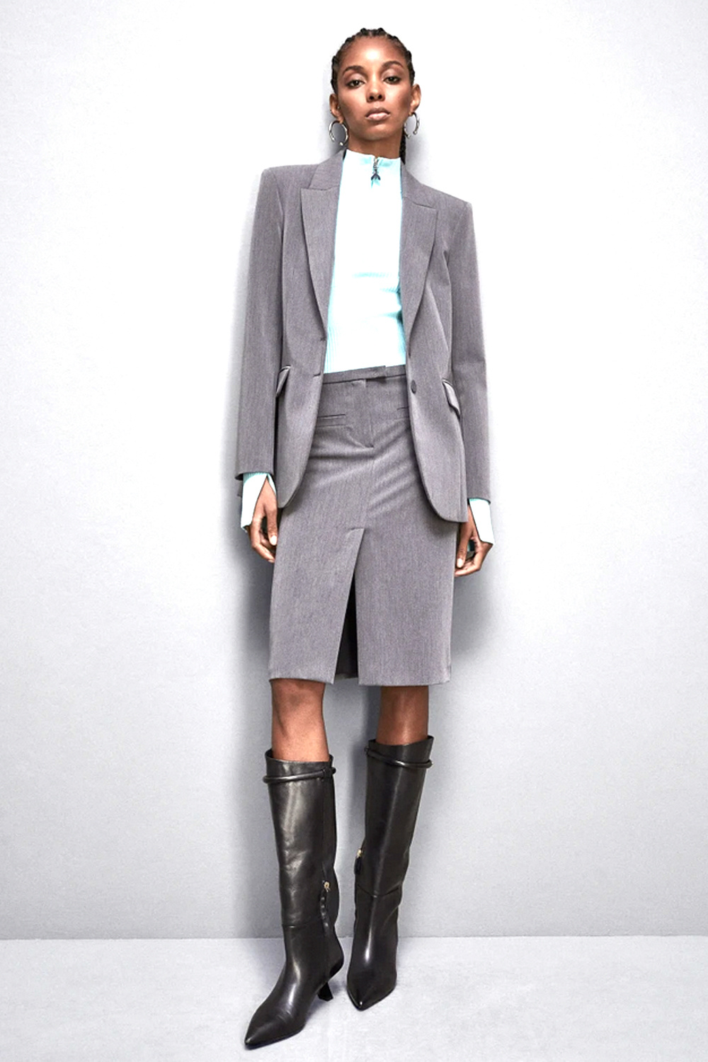 PATRIZIA PEPE Patrizia Pepe smoker skirt with front slit GREY