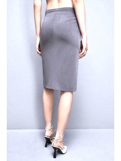 PATRIZIA PEPE Patrizia Pepe smoker skirt with front slit GREY