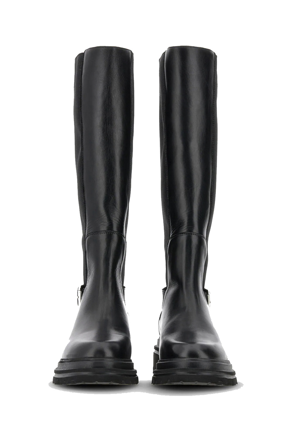 HOGAN Hogan 10-Storey Chelsea Boots hoge leren laars met zilveren details ZWART (valt ruim)