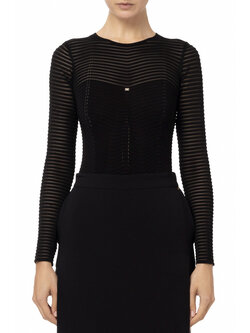 ELISABETTA FRANCHI Elisabetta Franchi body in chevron print Black BK64B46E2