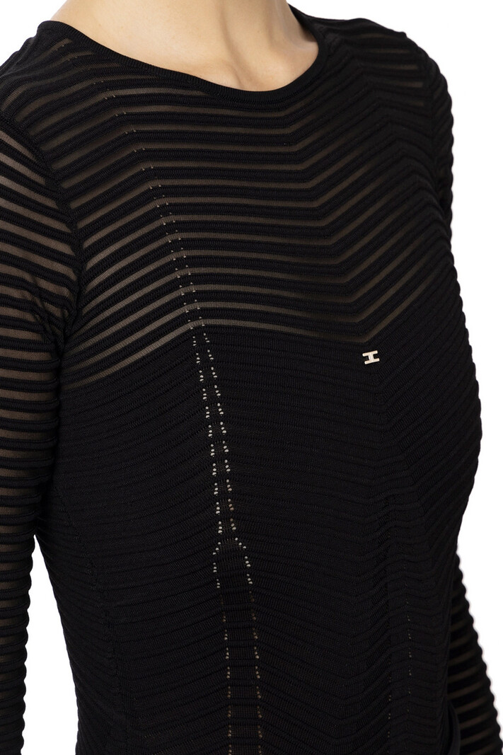 ELISABETTA FRANCHI Elisabetta Franchi body in chevron print Black BK64B46E2