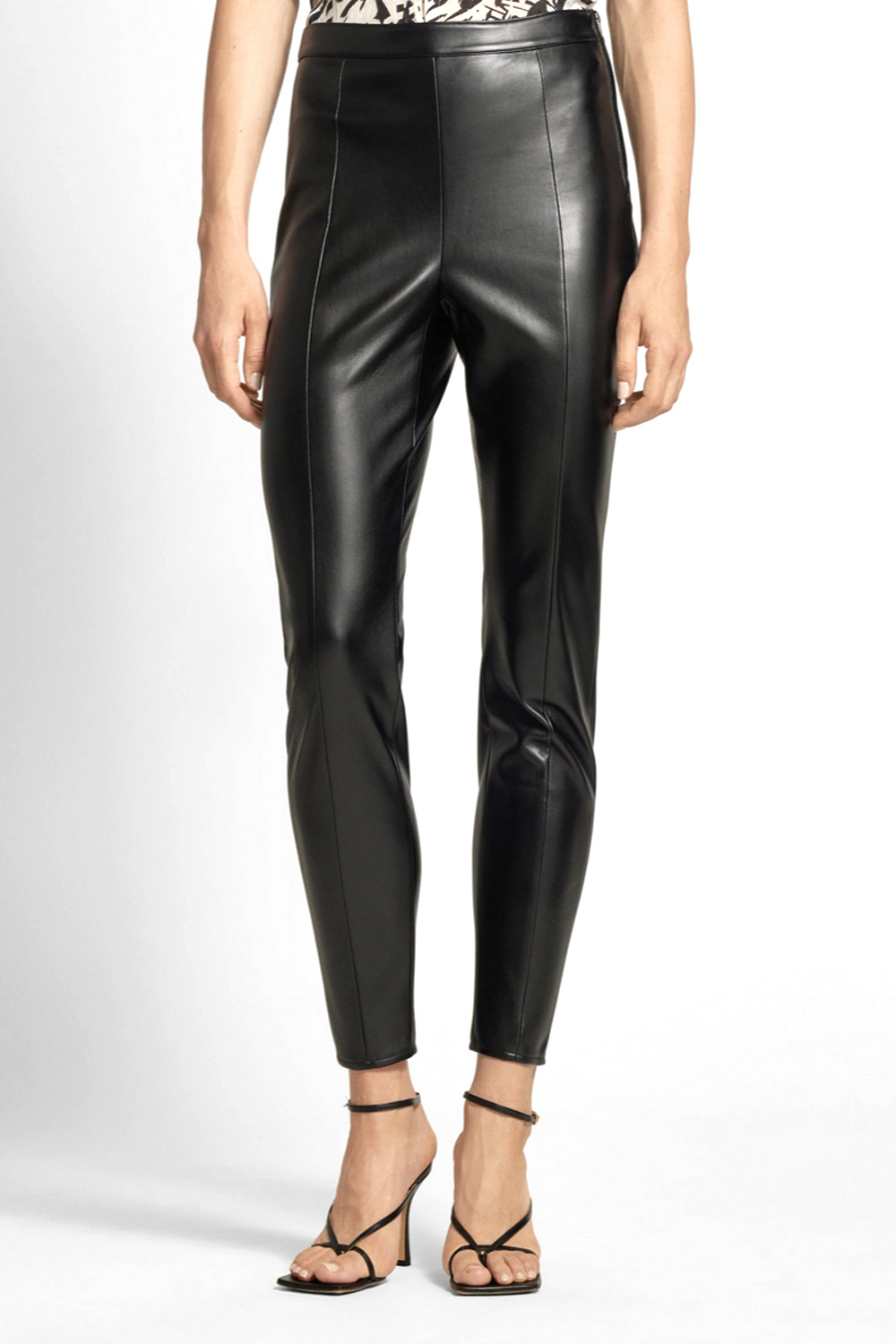 PATRIZIA PEPE Patrizia Pepe eco leren broek met zilveren ritsen ZWART 8p0624