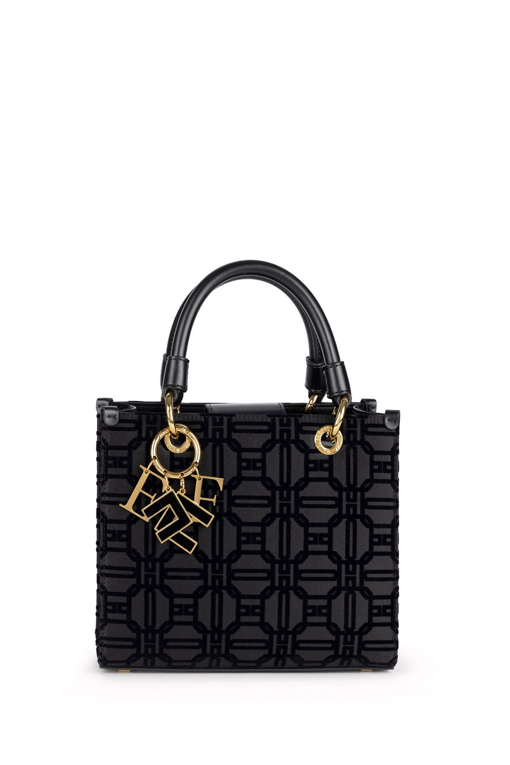 ELISABETTA FRANCHI Elisabetta Franchi shopper, tas met bedeltjes / charms ZWART BS58A47E2