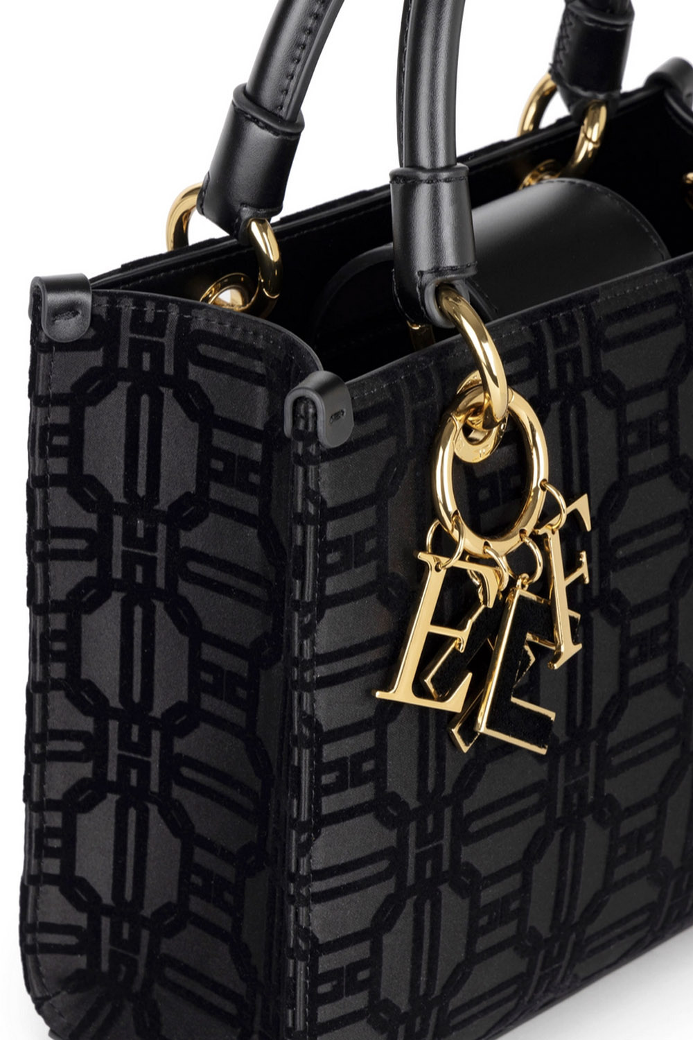 ELISABETTA FRANCHI Elisabetta Franchi shopper, tas met bedeltjes / charms ZWART BS58A47E2