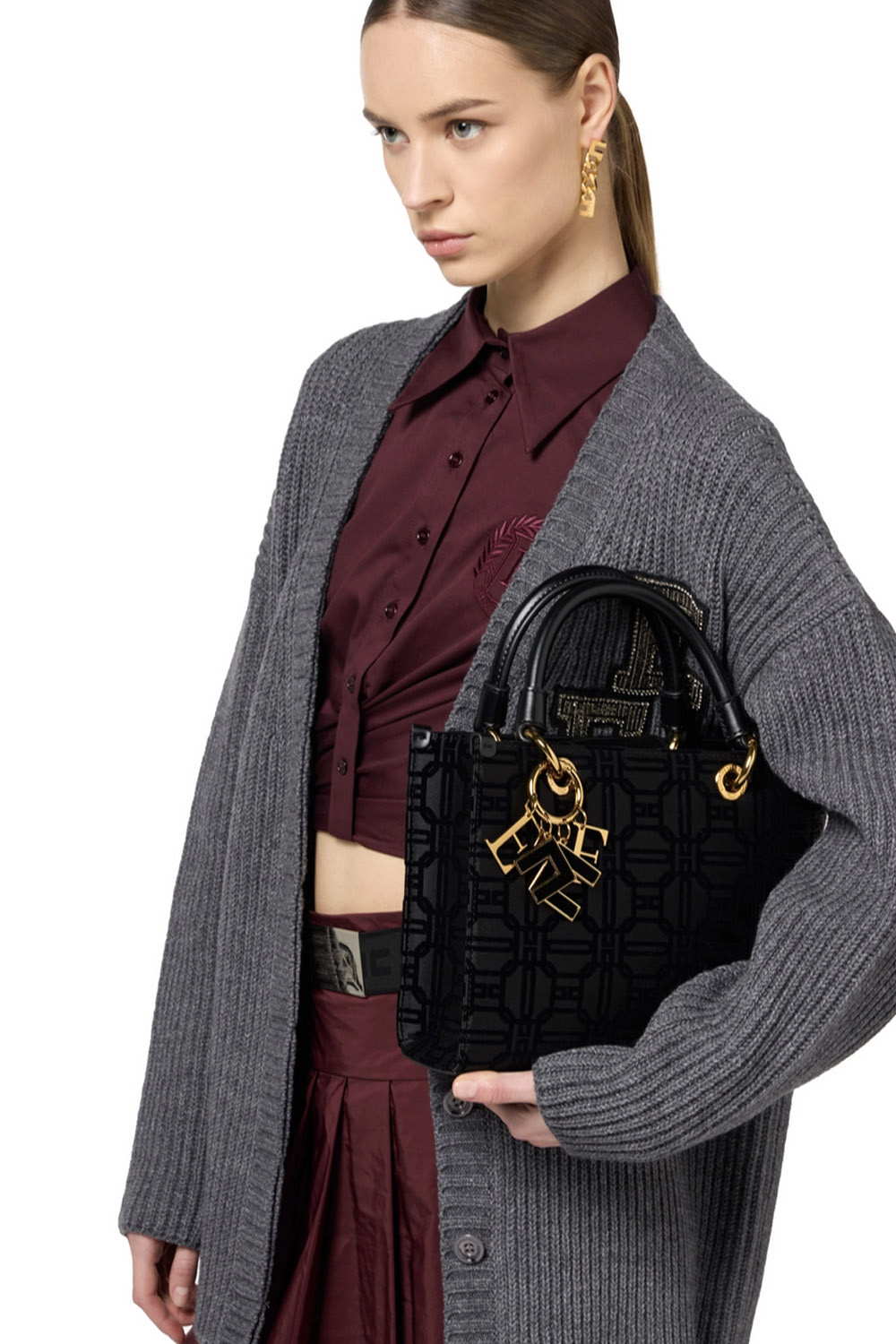 ELISABETTA FRANCHI Elisabetta Franchi shopper, tas met bedeltjes / charms ZWART BS58A47E2