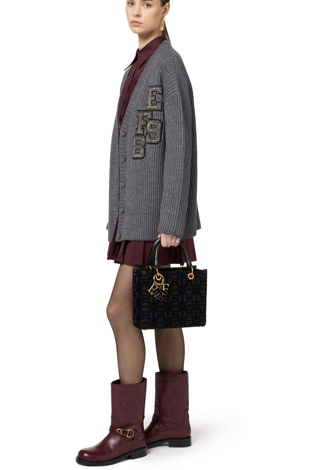 ELISABETTA FRANCHI Elisabetta Franchi shopper, tas met bedeltjes / charms ZWART BS58A47E2