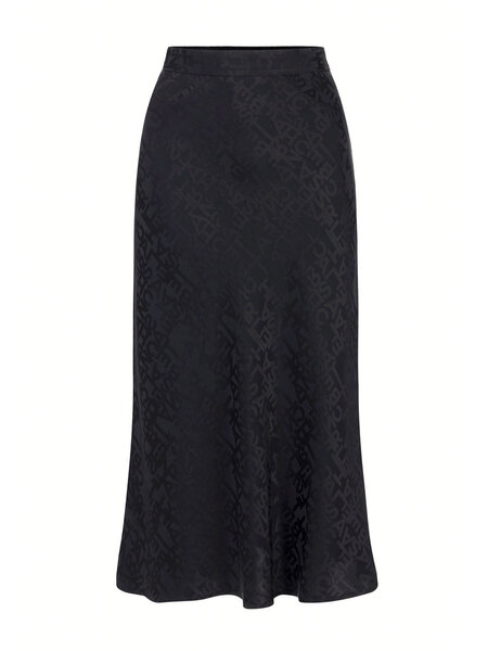 ELISABETTA FRANCHI Elisabetta Franchi lang satin look rok met belettering ZWART go05146e2