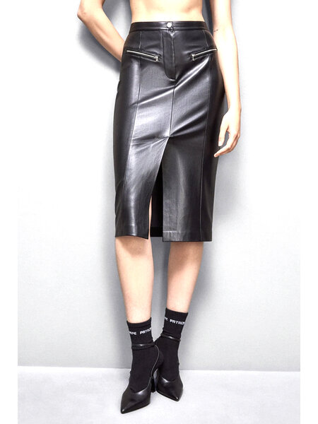 PATRIZIA PEPE Patrizia Pepe eco-leather pencil skirt BLACK 8G0416