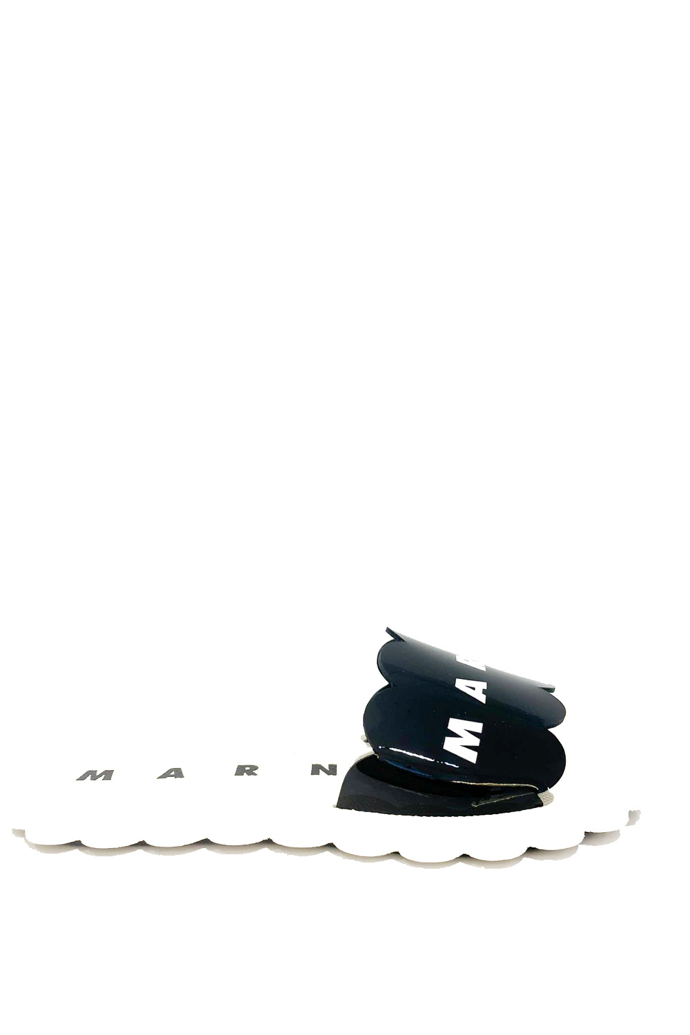 MARNI Marni slipper met witte letters Zwart