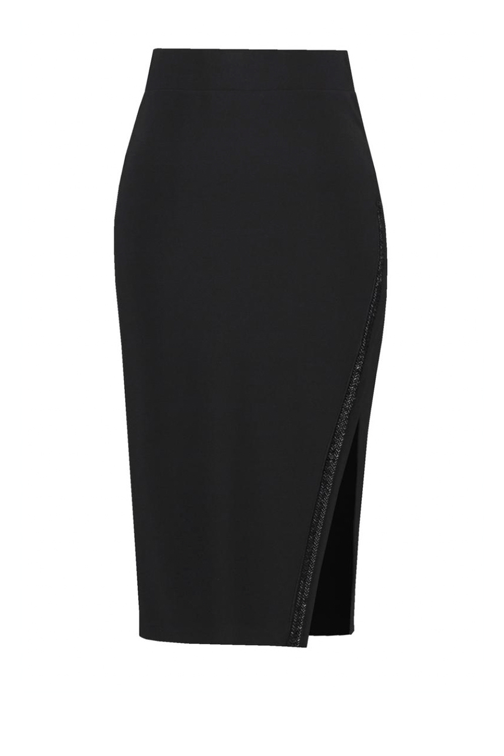 JOSEPH RIBKOFF Joseph Ribkoff strechrok met hoge split met steentjes ZWART