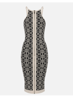 ELISABETTA FRANCHI Elisabetta Franchi jurk in jacquardstof ZWART / WIT