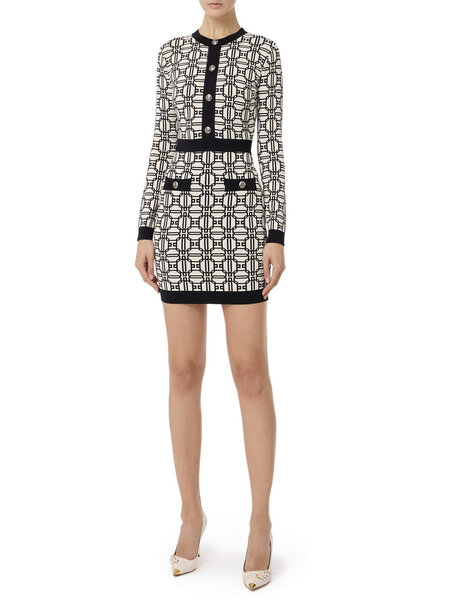Pinko ultra strech jurk met details in taille Zwart - Dresscode