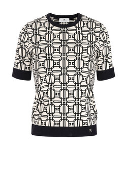 ELISABETTA FRANCHI Elisabetta Franchi top in jacquard print WHITE / BLACK