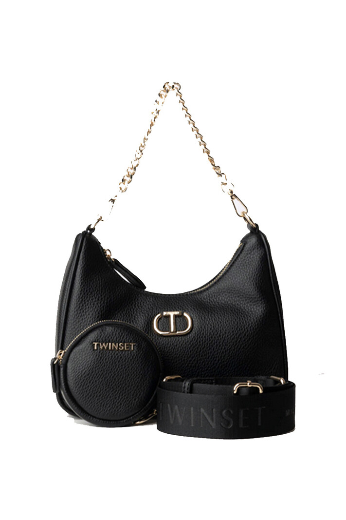 TWINSET Twinset tas met ketting, mini wallet en brede schouderband ZWART