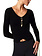 TWINSET Twinset knitted top with gold logo and V neckline Black ( can be worn on both sides)