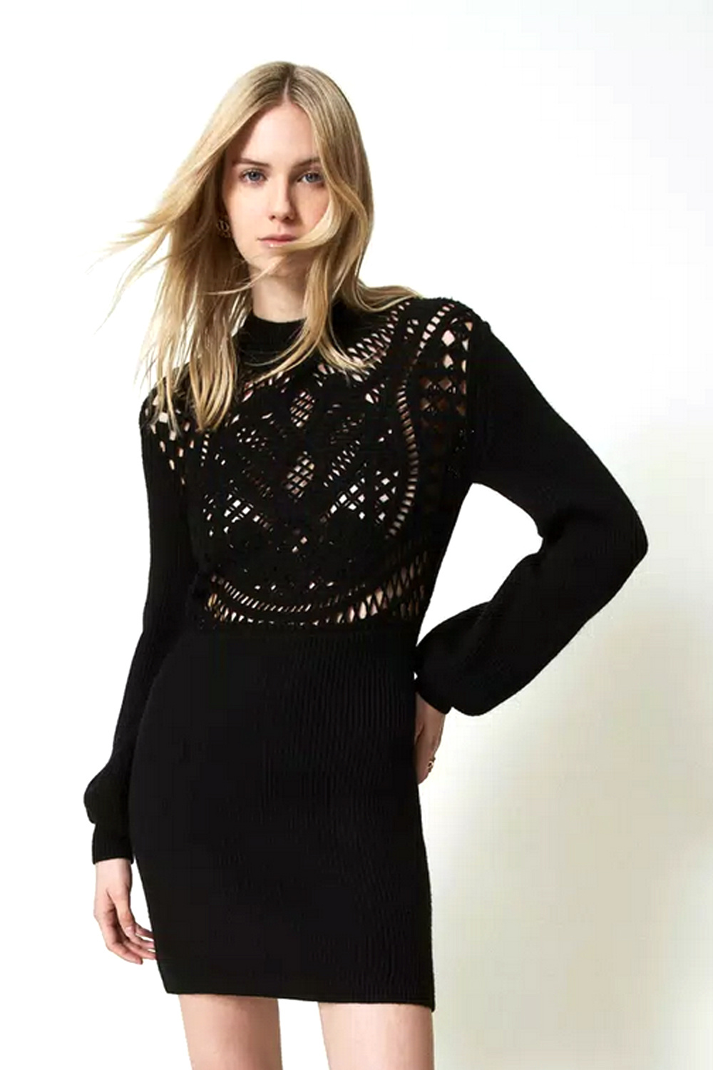 TWINSET Twinset wollen jurk Zwart