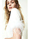 TWINSET Twinset knitted top with feathers cream WHITE ( feathers can be knotted off)