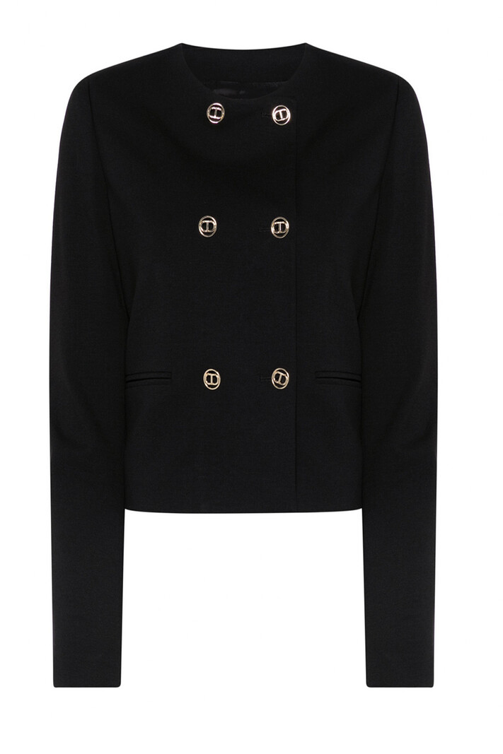 TWINSET Twinset blazer with gold logo buttons BLACK