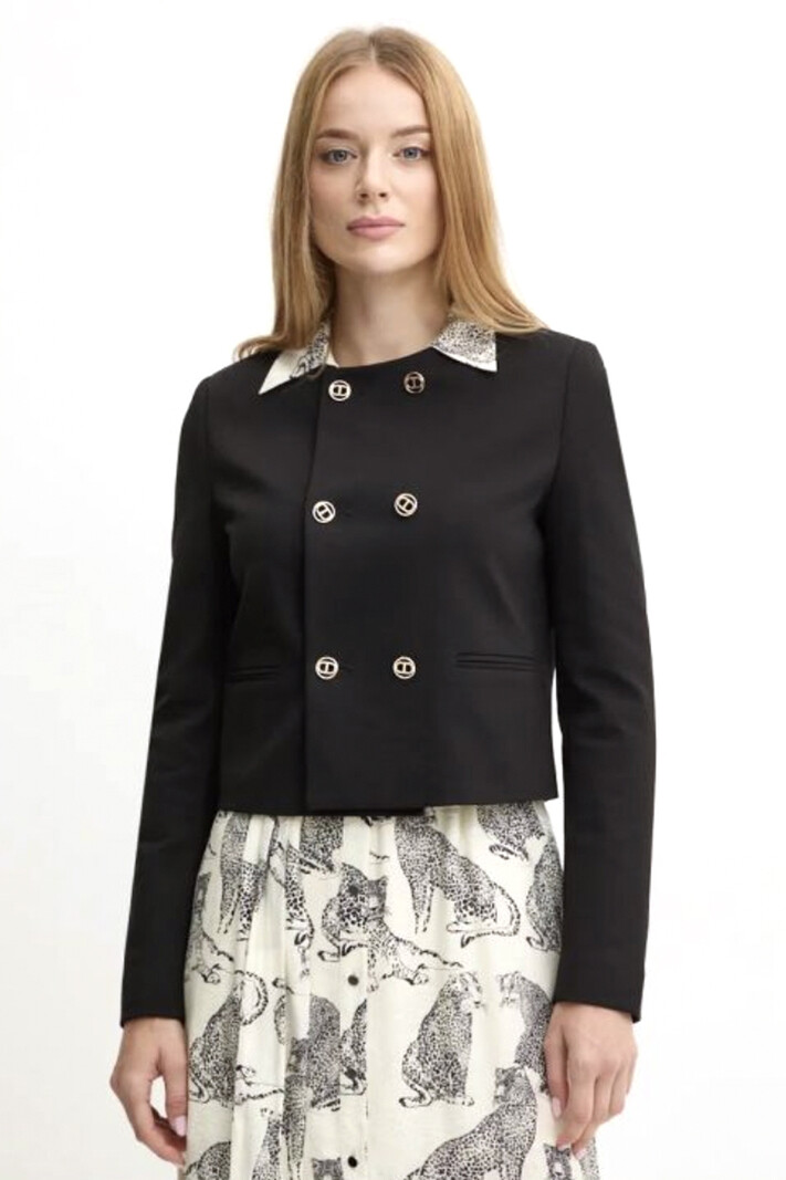 TWINSET Twinset blazer with gold logo buttons BLACK