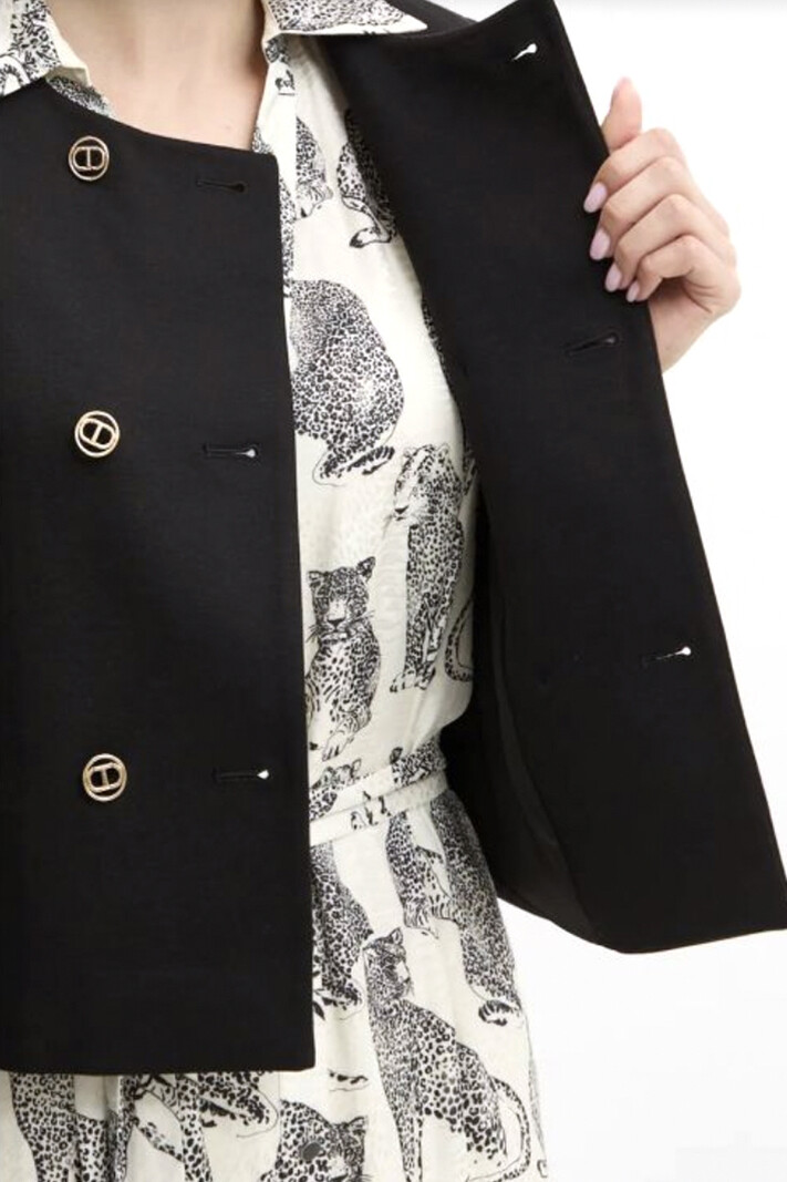 TWINSET Twinset blazer with gold logo buttons BLACK
