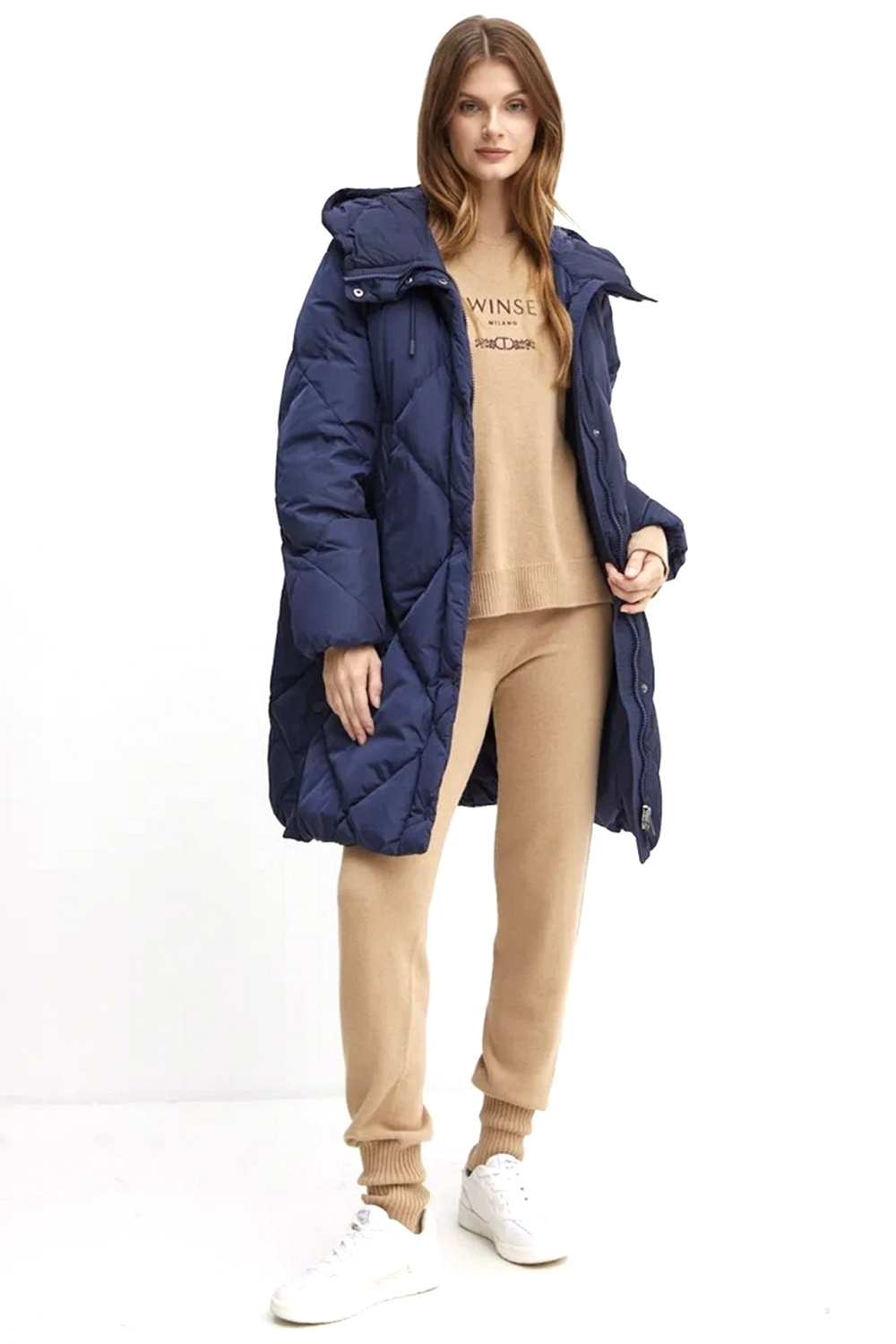 TWINSET Twinset wollen sweater / trui met logo BEIGE