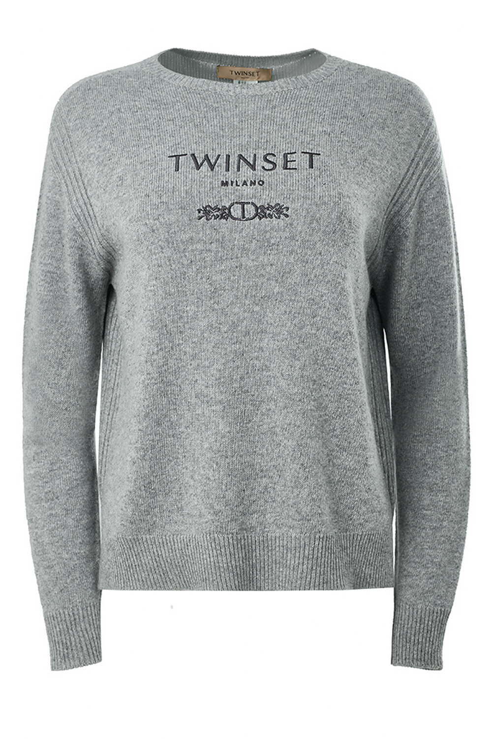 TWINSET Twinset wollen sweater / trui met logo GRIJS