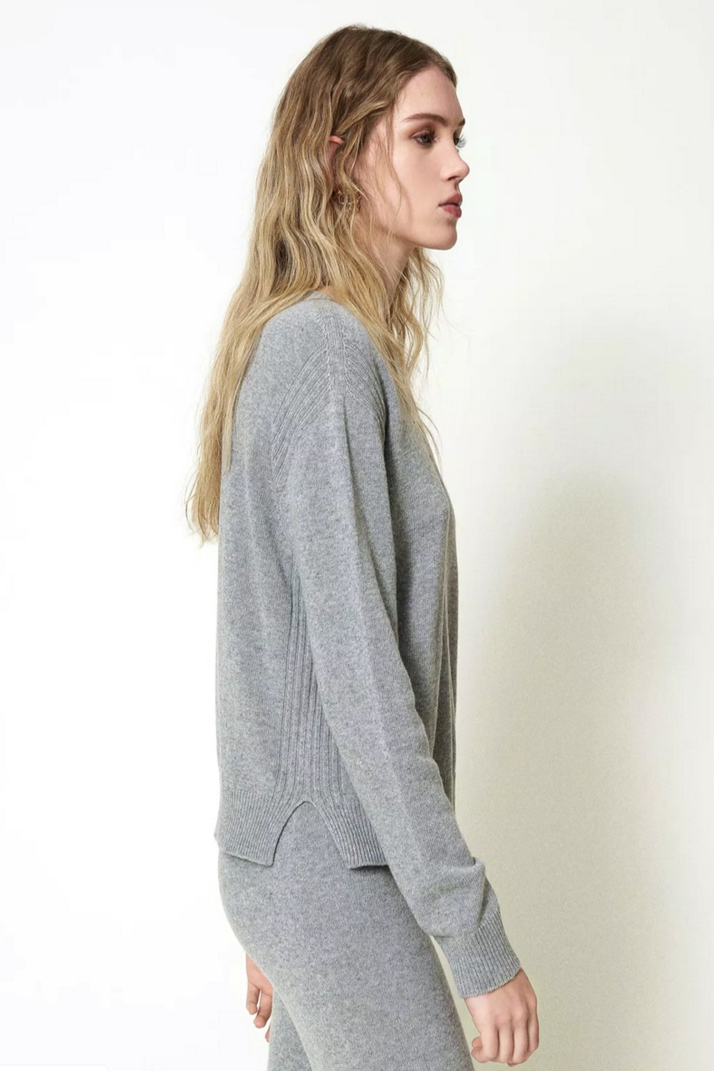 TWINSET Twinset wollen sweater / trui met logo GRIJS