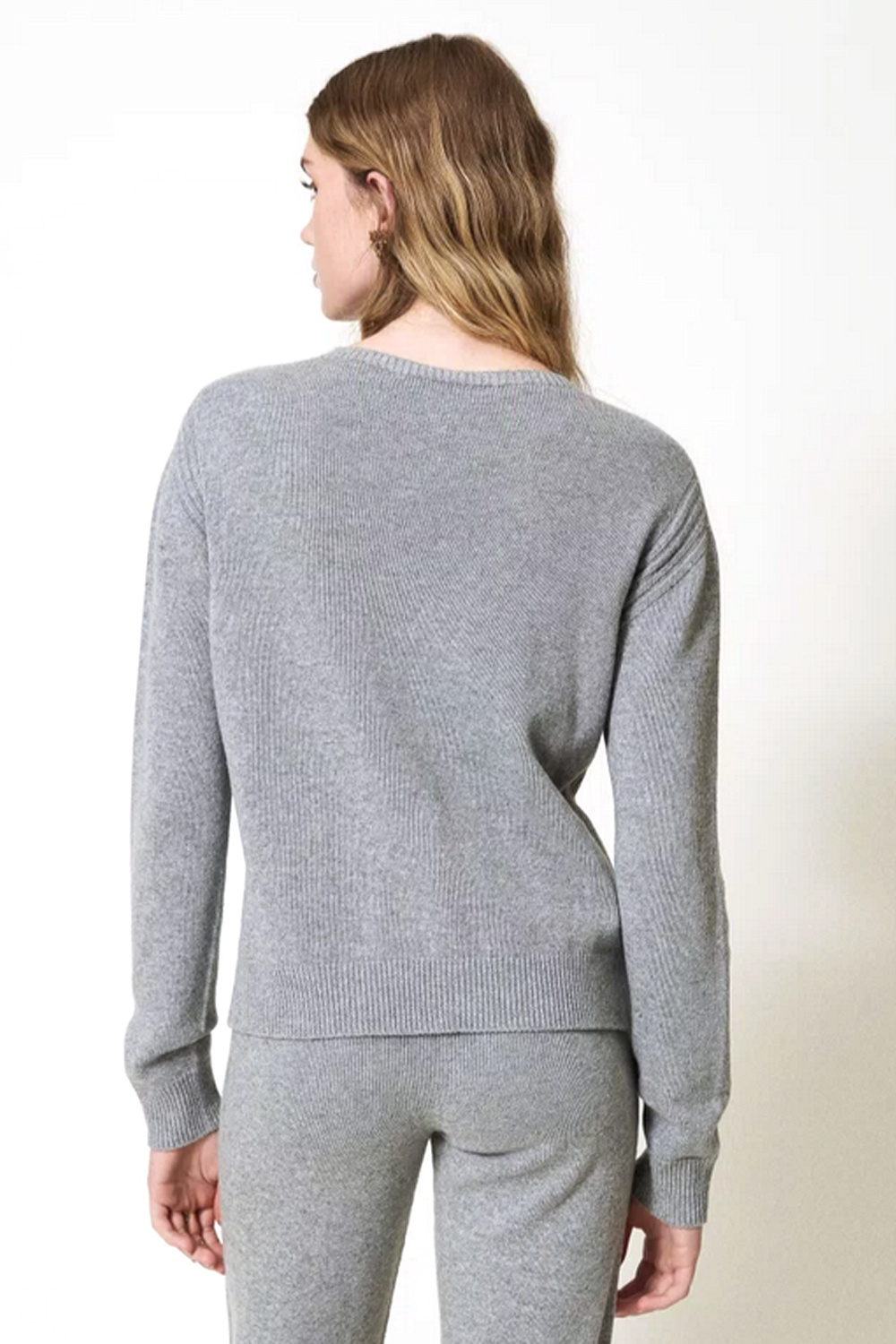 TWINSET Twinset wollen sweater / trui met logo GRIJS