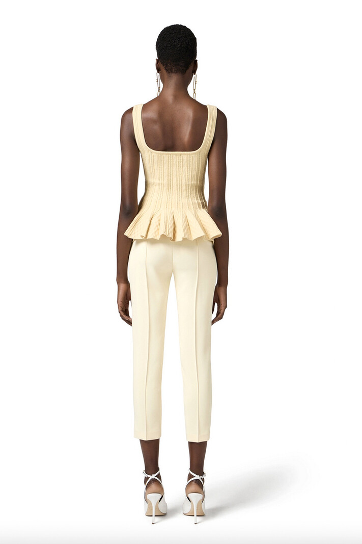 ELISABETTA FRANCHI Elisabetta Franchi pants with pockets and clasp waist YELLOW