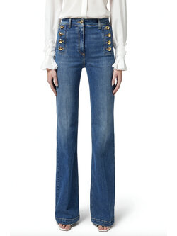 ELISABETTA FRANCHI Elisabetta Franchi jeans with button details BLUE