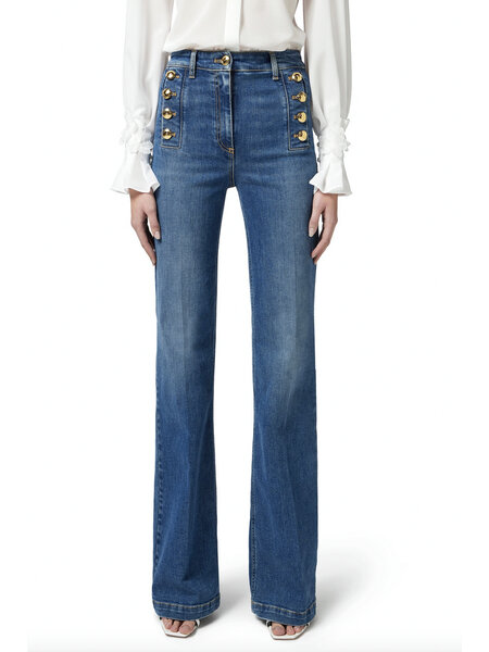 ELISABETTA FRANCHI Elisabetta Franchi jeans with button details BLUE