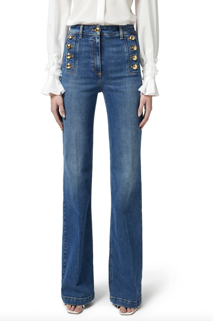 ELISABETTA FRANCHI Elisabetta Franchi jeans with button details BLUE