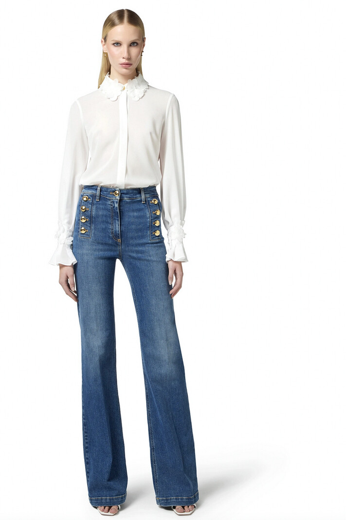 ELISABETTA FRANCHI Elisabetta Franchi jeans with button details BLUE