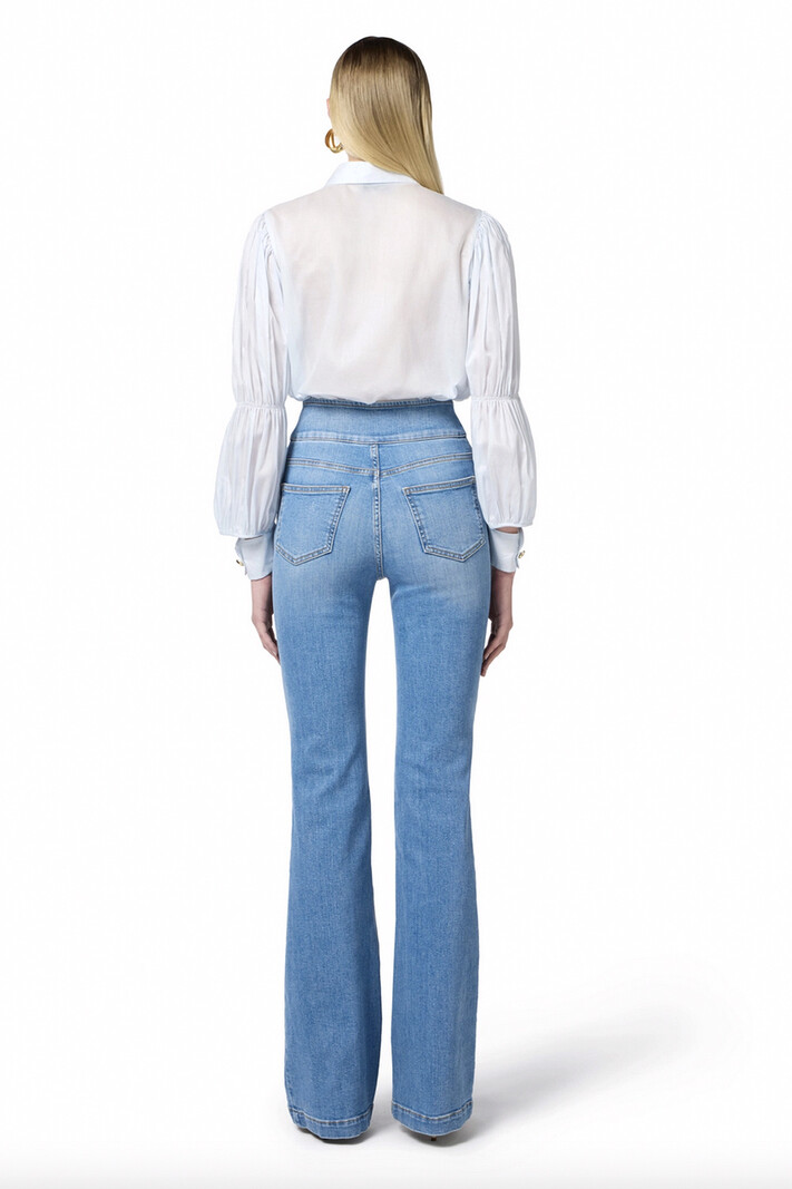 ELISABETTA FRANCHI Elisabetta Franchi jeans with gold buttons and high waist BLUE