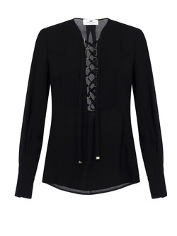 ELISABETTA FRANCHI Elisabetta Franchi blouse with laces BLACK (falls roomy)