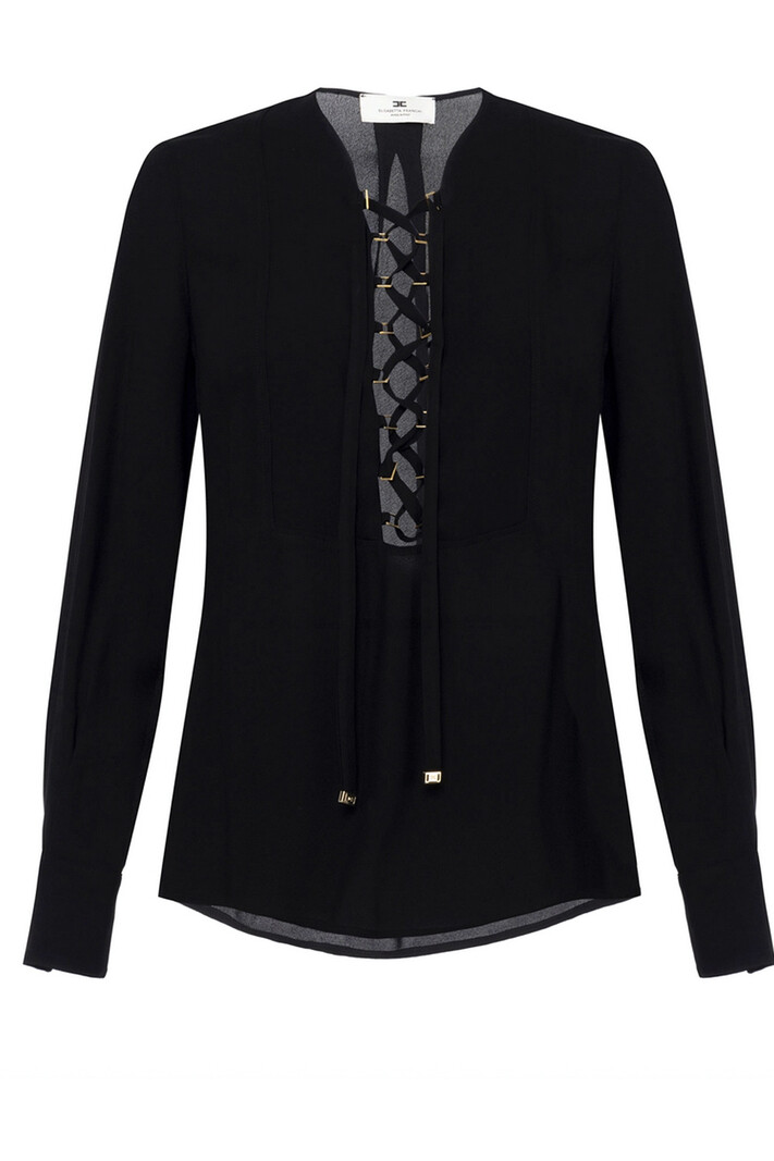 ELISABETTA FRANCHI Elisabetta Franchi blouse with laces BLACK
