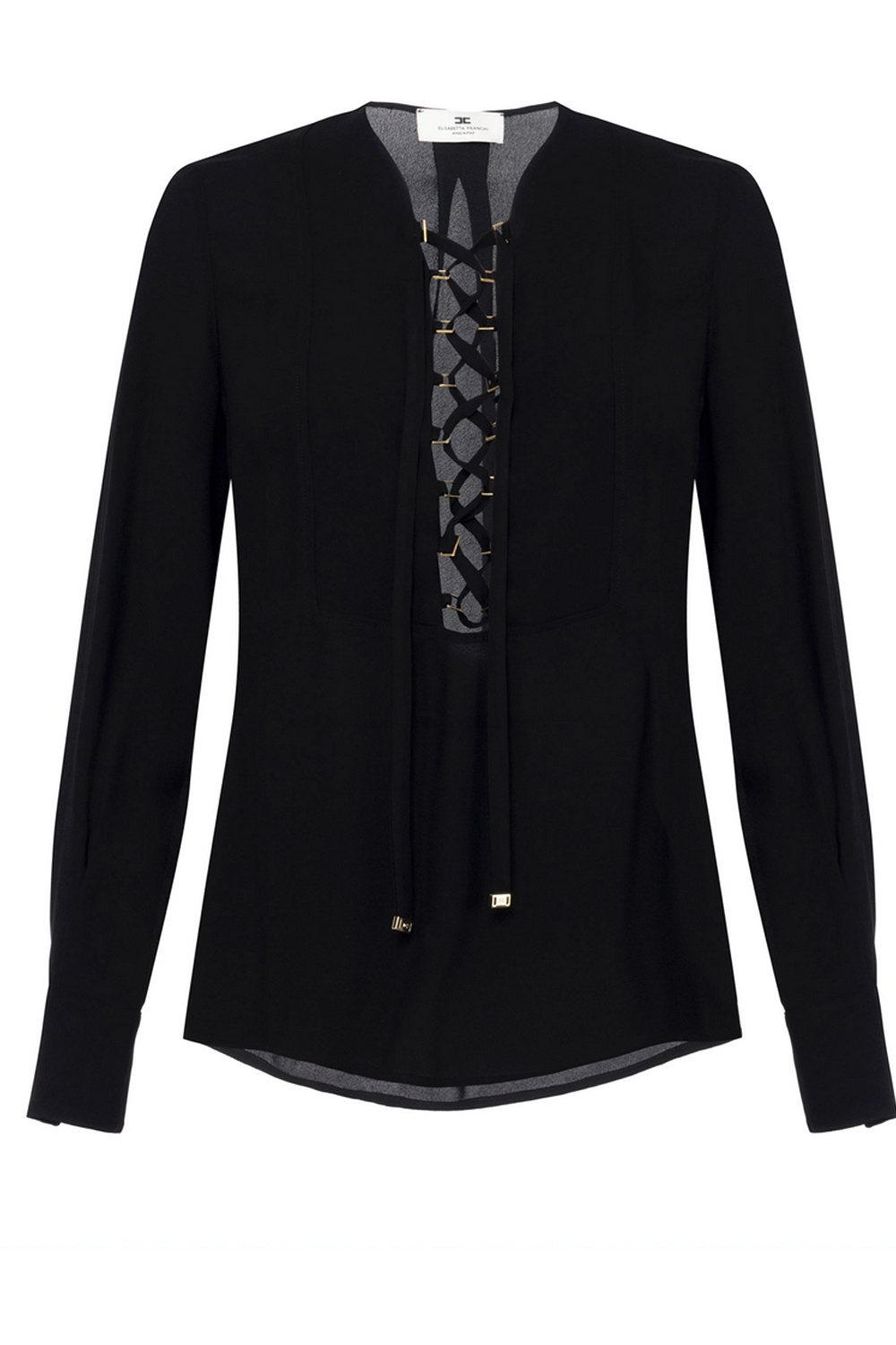 ELISABETTA FRANCHI Elisabetta Franchi blouse met veters ZWART (valt ruim)