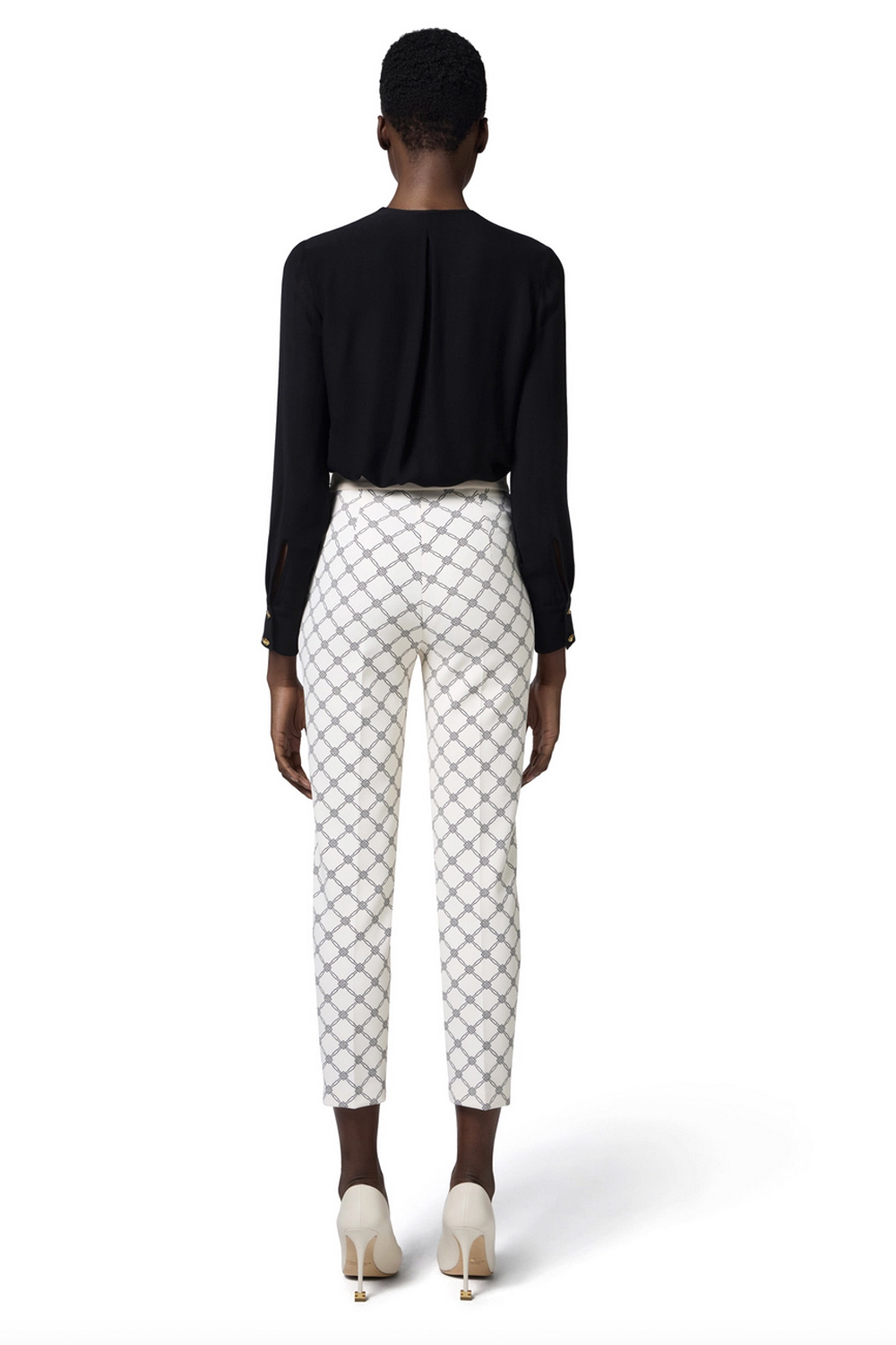 ELISABETTA FRANCHI Elisabetta Franchi blouse met veters ZWART (valt ruim)