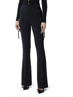 ELISABETTA FRANCHI Elisabetta Franchi trousers with laces BLACK