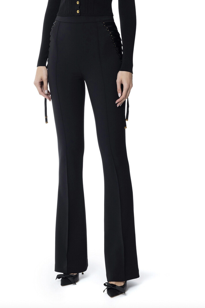 ELISABETTA FRANCHI Elisabetta Franchi trousers with laces BLACK