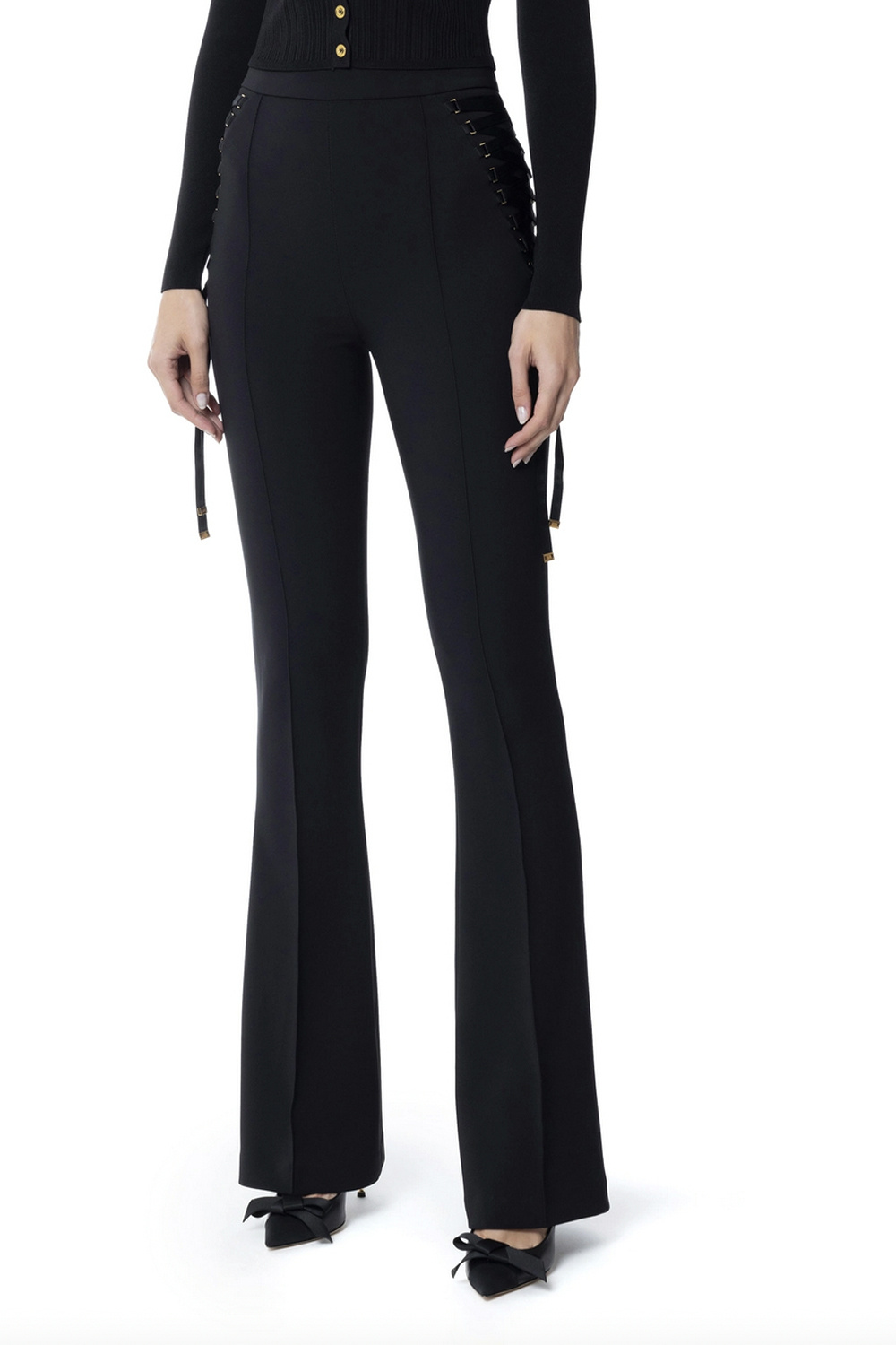 ELISABETTA FRANCHI Elisabetta Franchi pantalon met veters ZWART