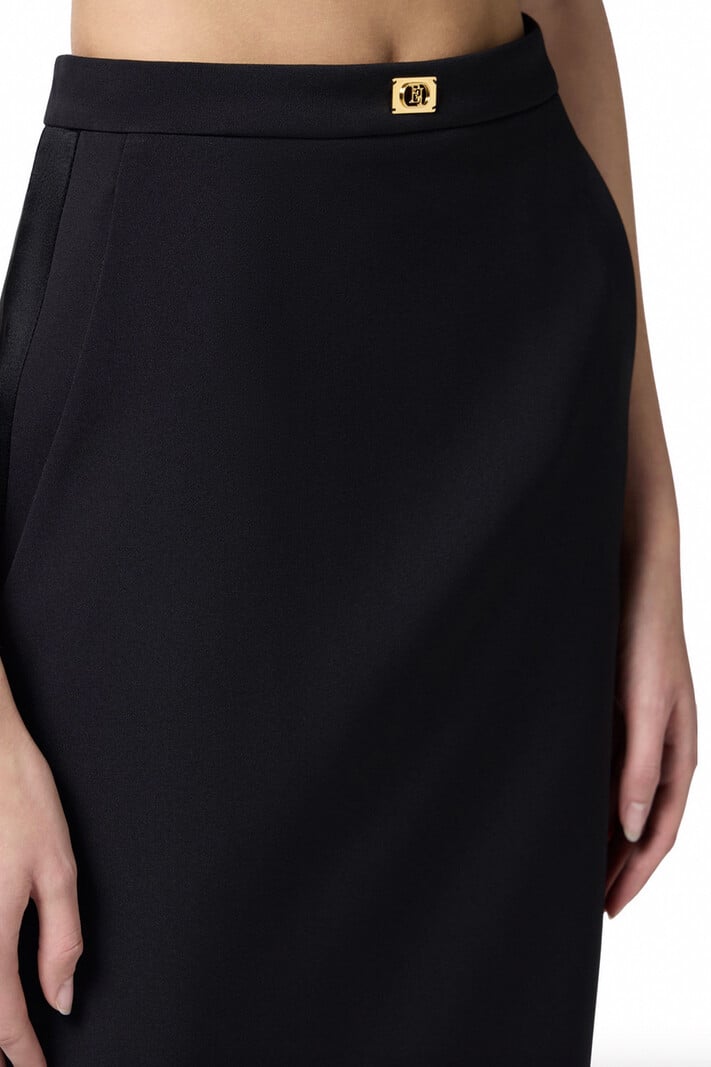 ELISABETTA FRANCHI Elisabetta Franchi pencil skirt with gold lock waist BLACK