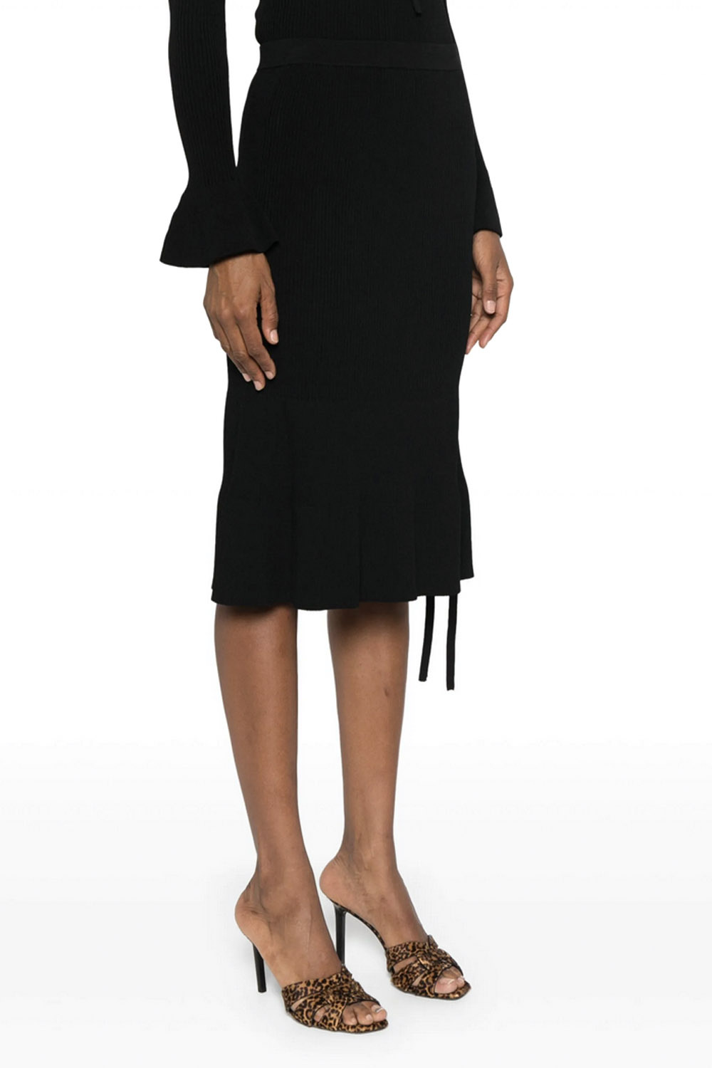 TWINSET Twinset knitted skirt with lace detail along side BLACK