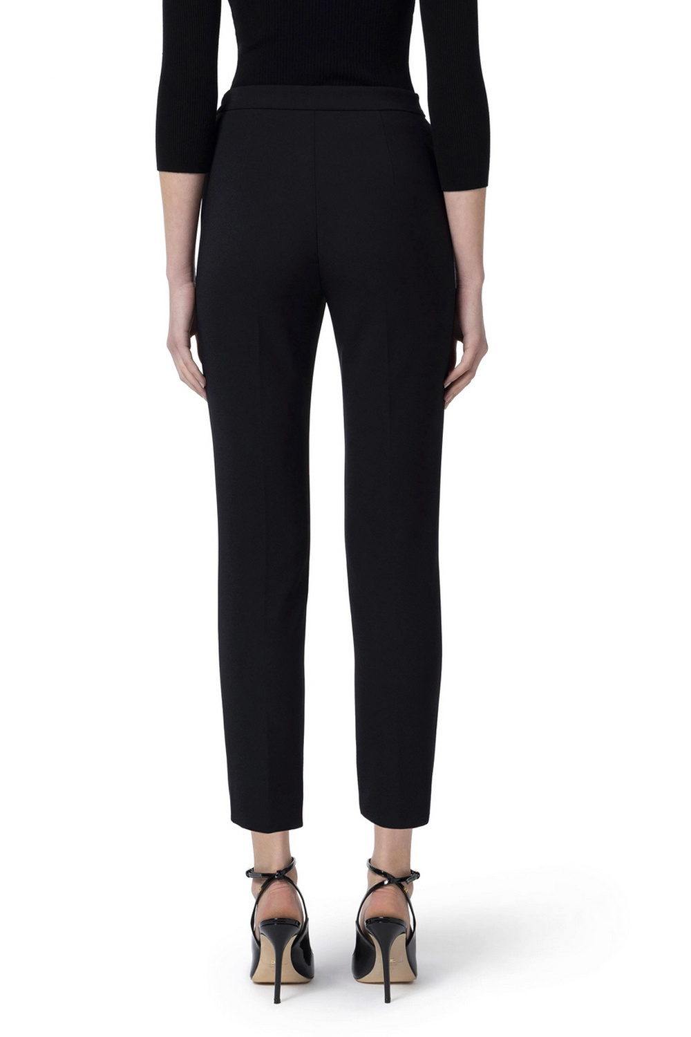 ELISABETTA FRANCHI Elisabetta Franchi pantalon met smalle broekspijp en slotje in taille ZWART