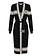 ELISABETTA FRANCHI Elisabetta Franchi lang vest met stoffen riem en logo op rug WIT / ZWART
